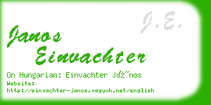 janos einvachter business card